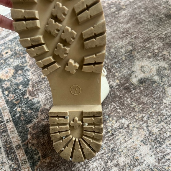 Beige Combat Boots - Picture 5 of 6